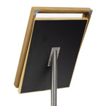 Porte-menu à LED blanches en teck Securit 4xA4 avec poteau et socle — DP529