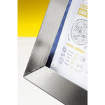 Porte-menu à LED couleurs en inox Securit 4xA4 avec poteau et socle — DP704