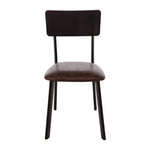 Chaises en metal assise PU moka vintage Bolero (lot de 4) — DR301