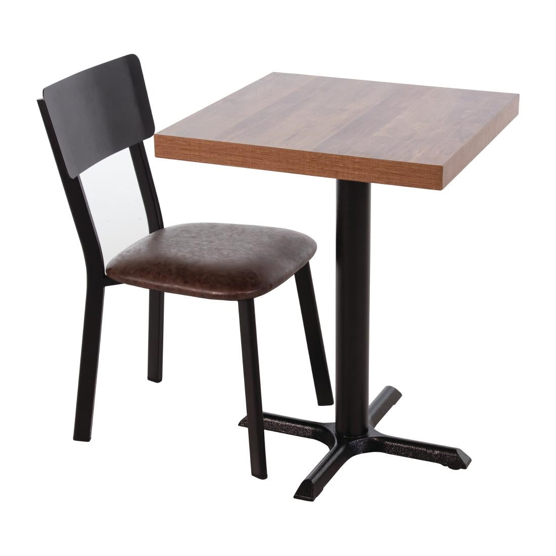 Chaises en metal assise PU moka vintage Bolero (lot de 4) — DR301