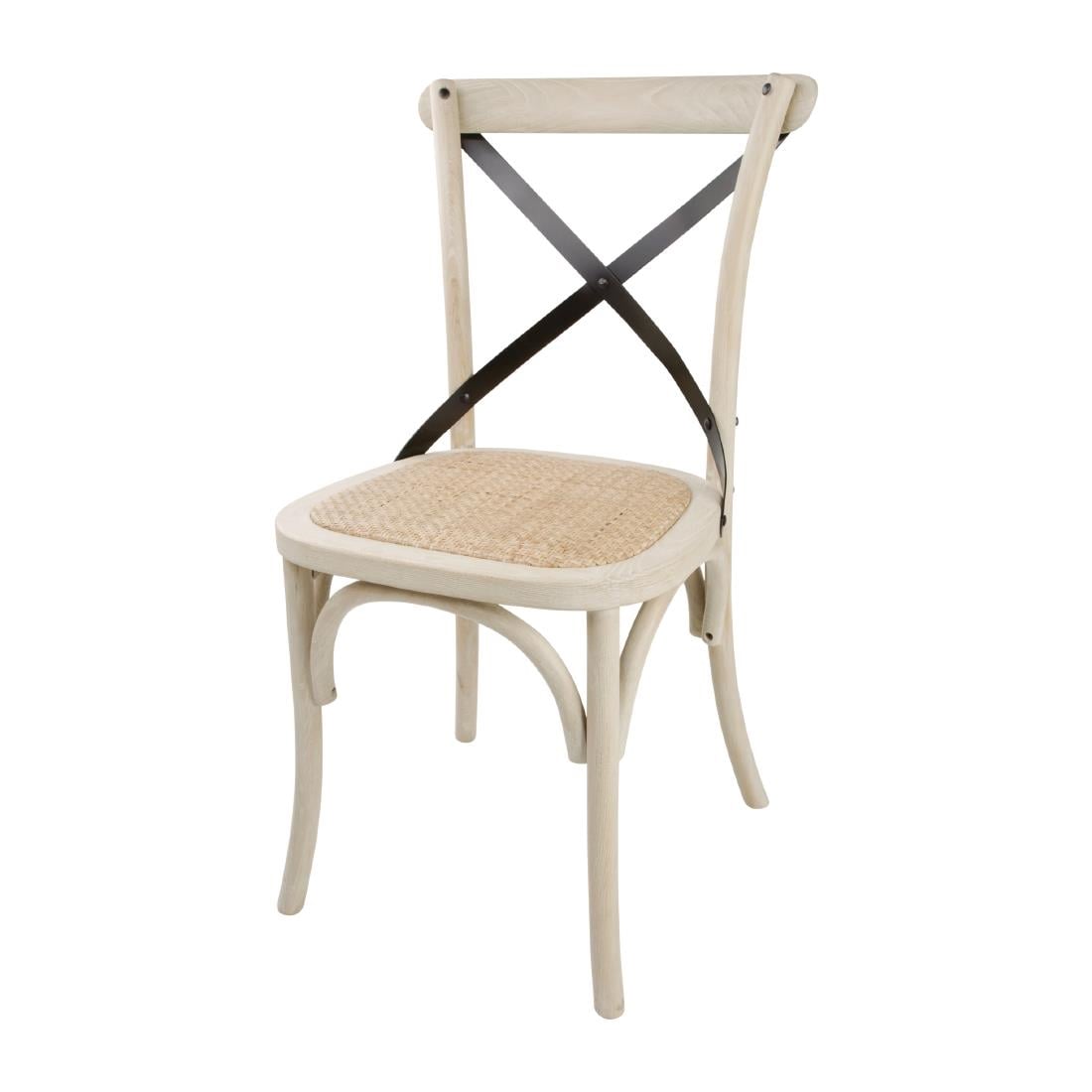 Chaises en chêne avec dossier croisé Bolero sable (lot de 2) — DR306