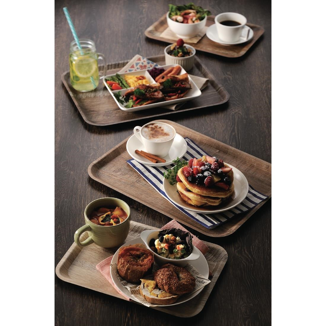 Plateau stratifié surface grainée Madeira Cambro chêne clair 43 cm — DR580