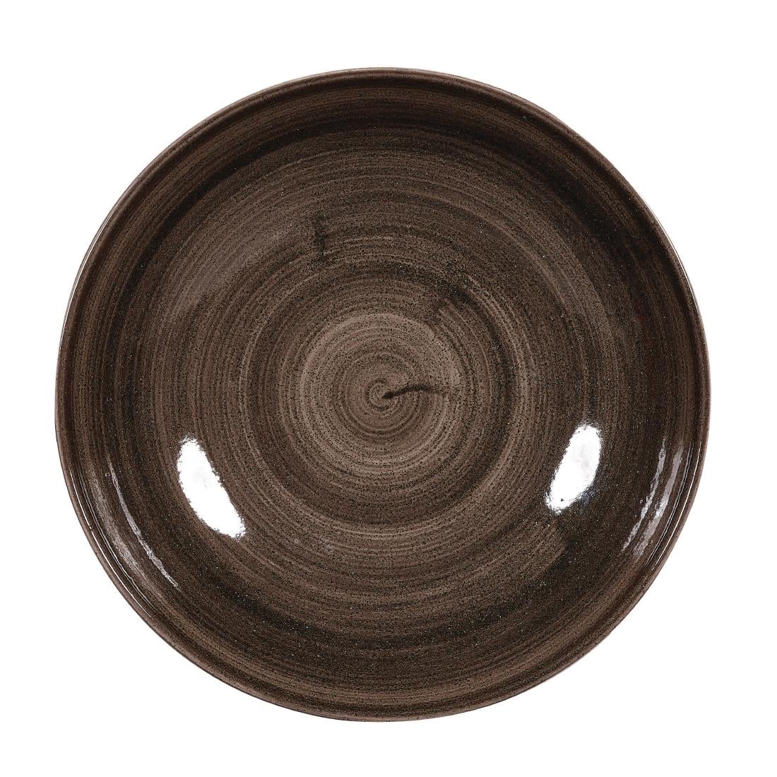 Assiettes avec rebord Churchill Stonecast Patina Black 217mm (Lot de 12) — DR652