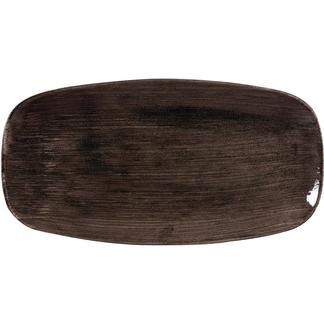 Assiettes oblongues Churchill Stonecast Patina Black 298mm (Lot de 12) — DR658