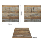 Plateau de table carré Bolero effet bois vieilli - 70 cm — DR823