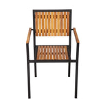 Fauteuils en acier et acacia Bolero (lot de 4) — DS151