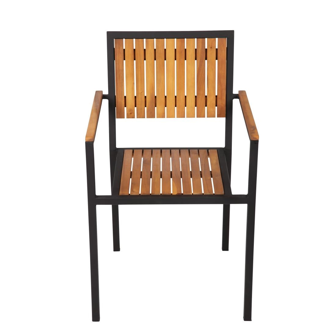 Fauteuils en acier et acacia Bolero (lot de 4) — DS151