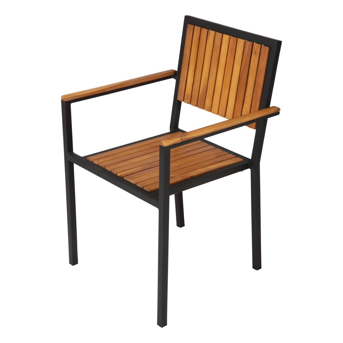 Fauteuils en acier et acacia Bolero (lot de 4) — DS151