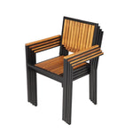 Fauteuils en acier et acacia Bolero (lot de 4) — DS151