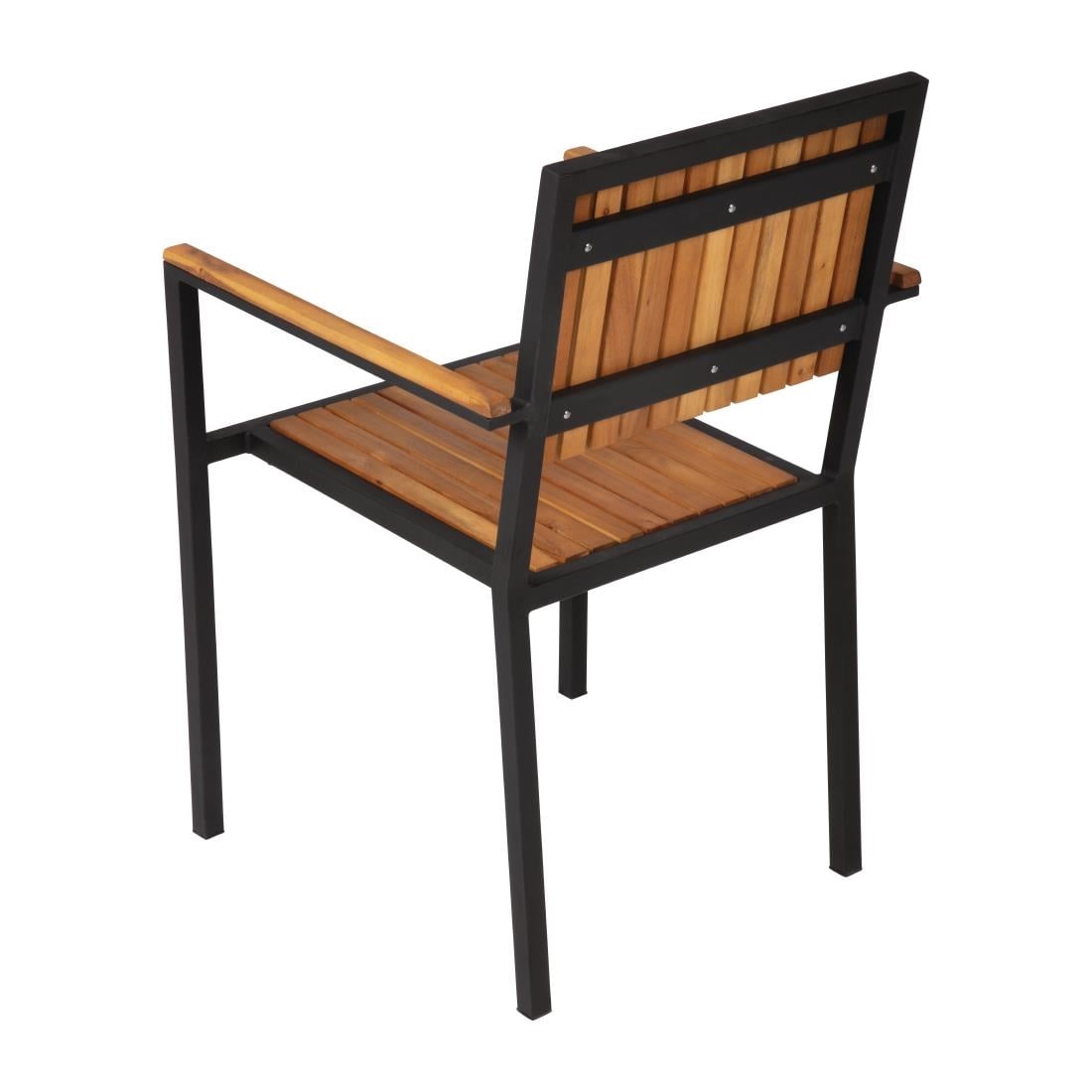 Fauteuils en acier et acacia Bolero (lot de 4) — DS151