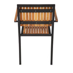 Fauteuils en acier et acacia Bolero (lot de 4) — DS151