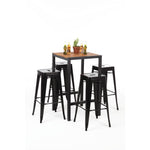 Mange-debout carré en acier et acacia Bolero 60 cm — DS155