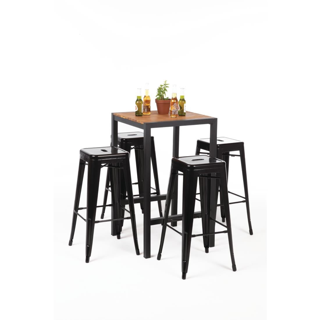 Mange-debout carré en acier et acacia Bolero 60 cm — DS155
