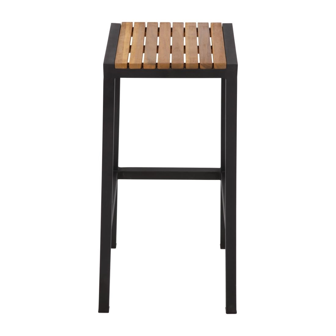 Tabourets de bar en acier noir et acacia Bolero (lot de 2) — DS156