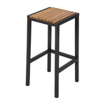 Tabourets de bar en acier noir et acacia Bolero (lot de 2) — DS156