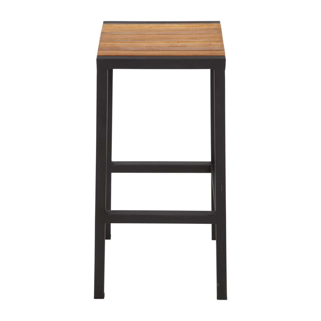 Tabourets de bar en acier noir et acacia Bolero (lot de 2) — DS156