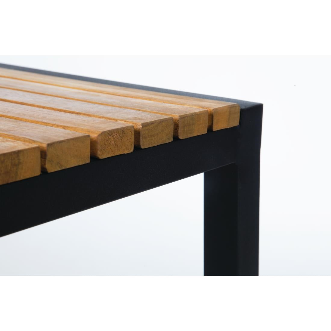 Tabourets de bar en acier noir et acacia Bolero (lot de 2) — DS156