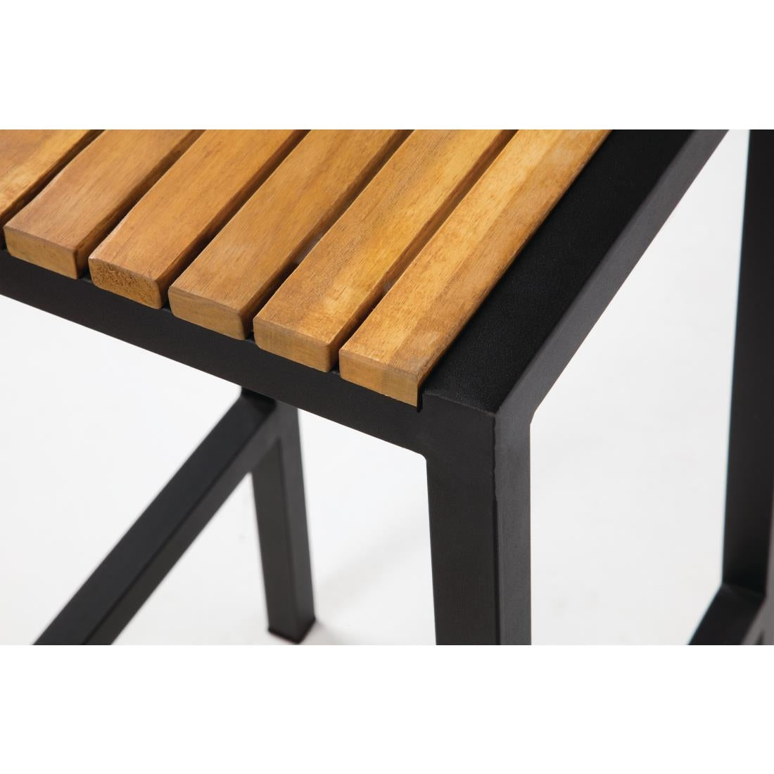 Tabourets de bar en acier noir et acacia Bolero (lot de 2) — DS156