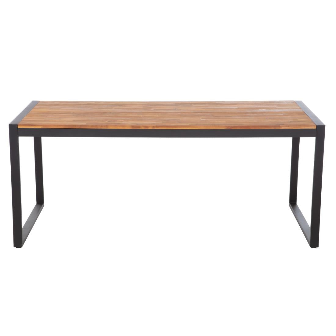 Table industrielle rectangulaire acier et acacia Bolero 180 cm — DS157