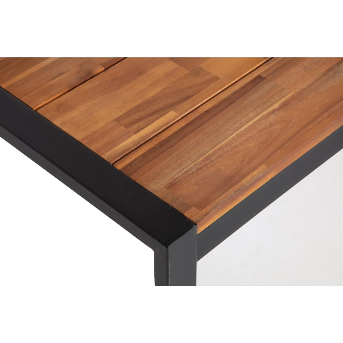 Table industrielle rectangulaire acier et acacia Bolero 180 cm — DS157
