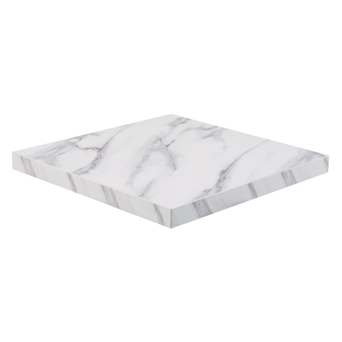 Plateau de table carré pré-percé Bolero effet marbre 700 mm — DT446