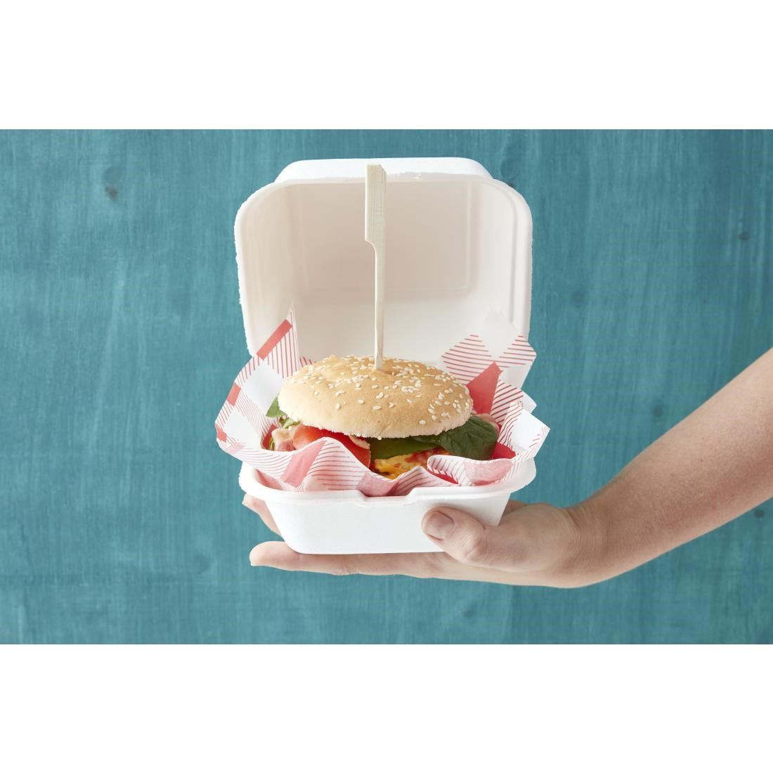 Boîtes à hamburger en bagasse Fiesta Compostable 155mm (lot de 500) — DW247