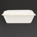 Barquettes à charnière en bagasse compostables Fiesta Compostable 18,2 cm (lot de 250) — DW248