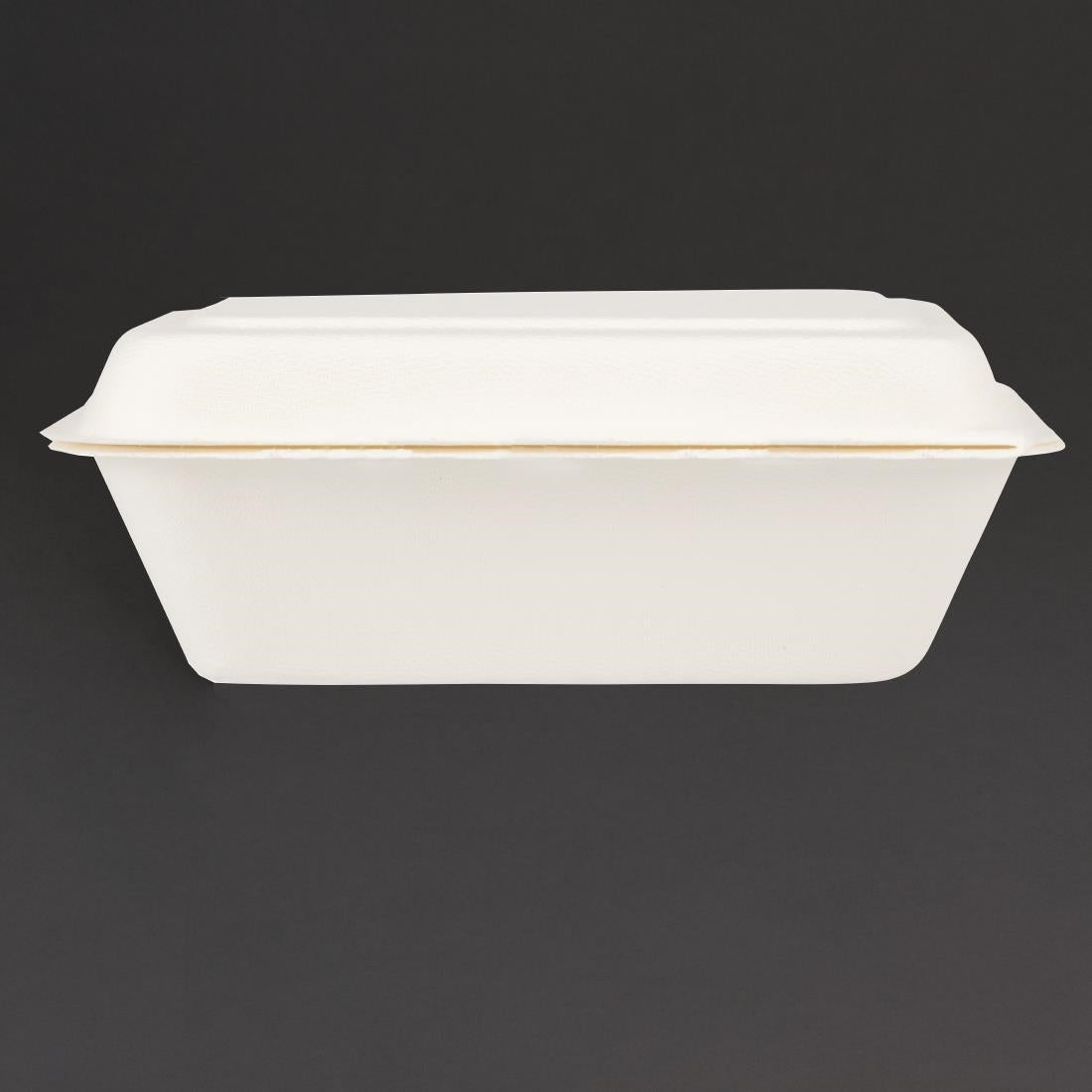 Barquettes à charnière en bagasse compostables Fiesta Compostable 18,2 cm (lot de 250) — DW248