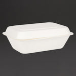 Barquettes à charnière en bagasse compostables Fiesta Compostable 18,2 cm (lot de 250) — DW248