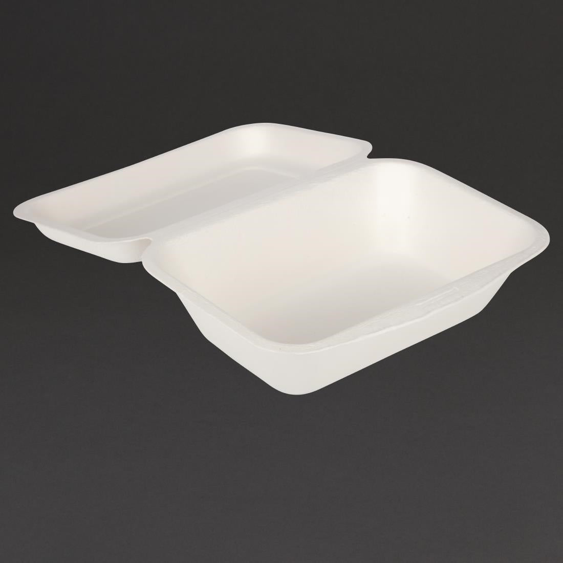 Barquettes à charnière en bagasse compostables Fiesta Compostable 18,2 cm (lot de 250) — DW248