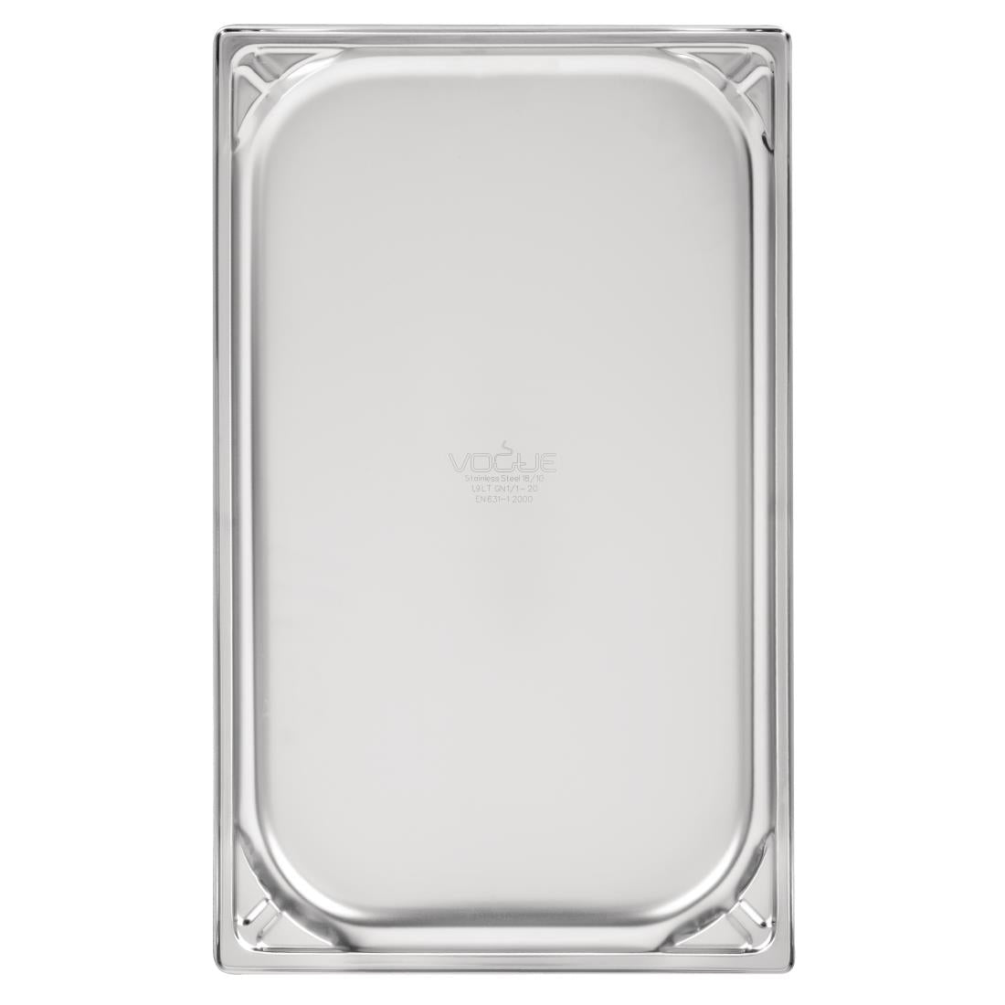 Bac inox 18/10 GN 1/1 professionnel Vogue 20mm — DW431