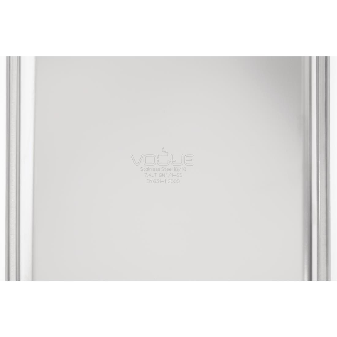 Bac inox 18/10 professionnel Vogue GN 1/1 65mm — DW433