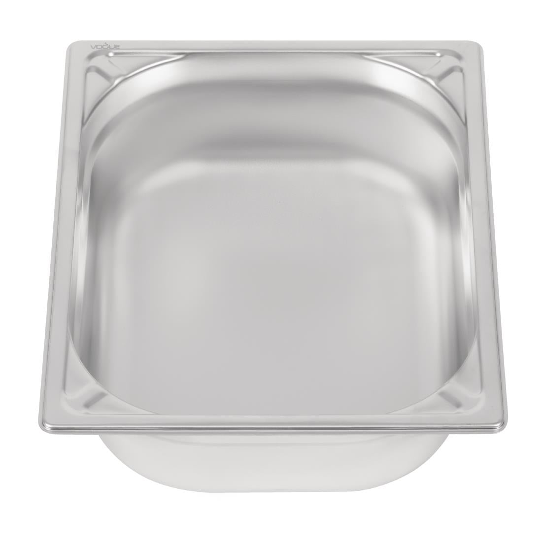 Bac inox 18/10 professionnel Vogue GN 1/2 100mm — DW439