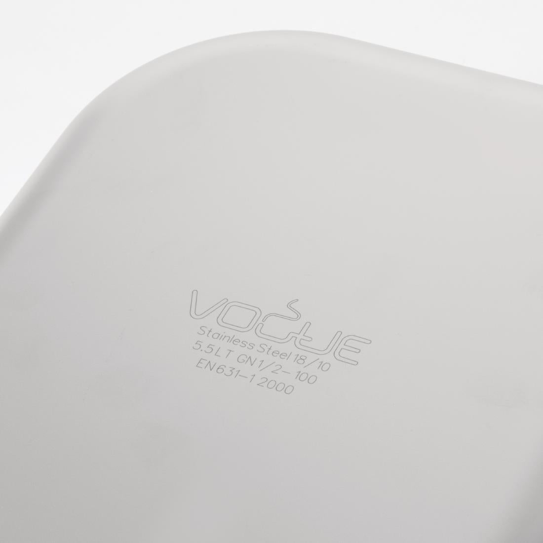 Bac inox 18/10 professionnel Vogue GN 1/2 100mm — DW439