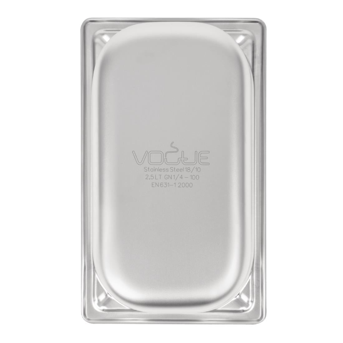 Bac professionnel inox 18/10 Vogue GN 1/4 100mm — DW447