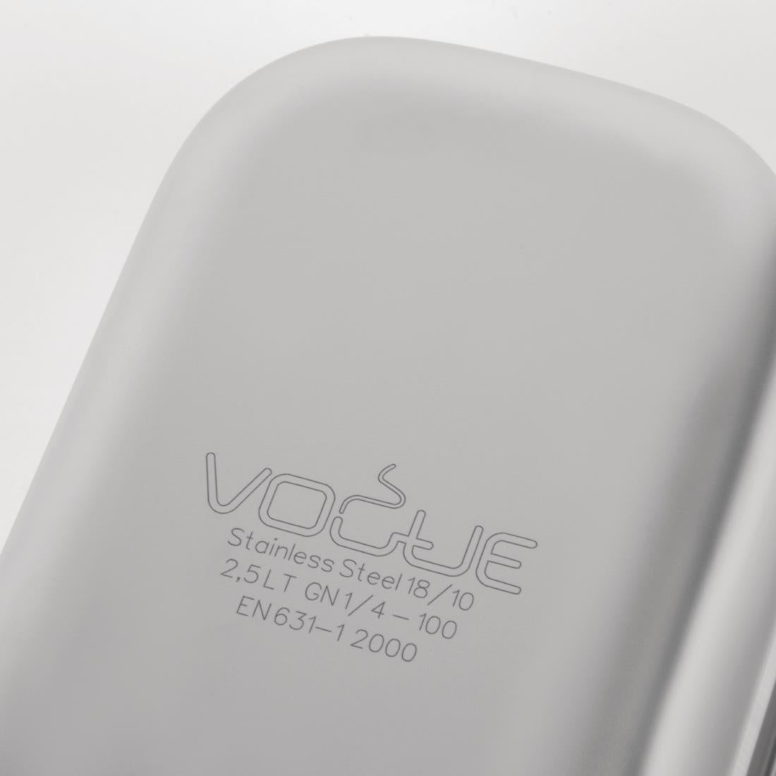 Bac professionnel inox 18/10 Vogue GN 1/4 100mm — DW447