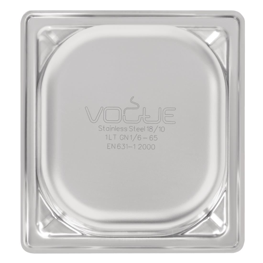 Bac inox 18/10 professionnel Vogue GN 1/6 65mm — DW449