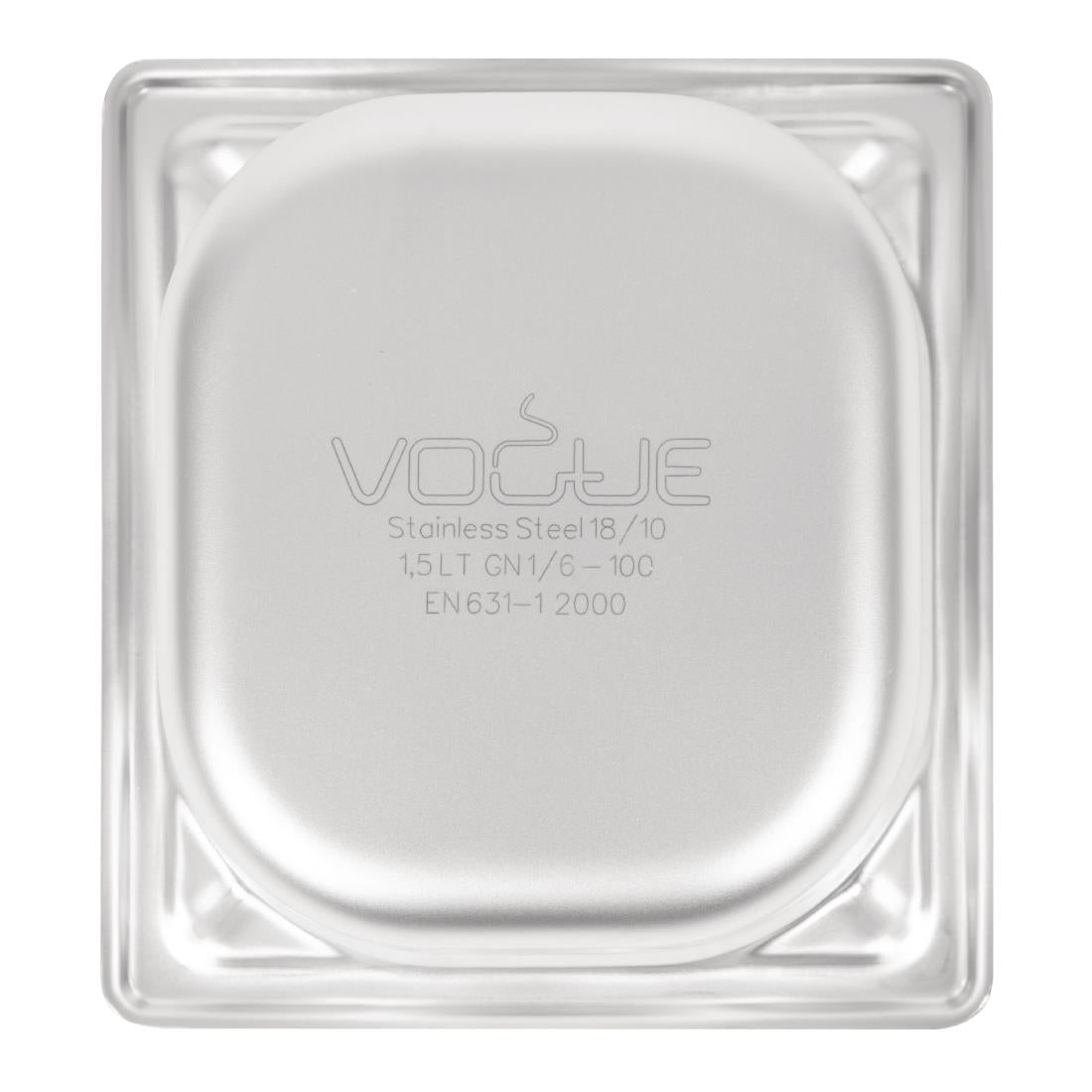 Bac inox 18/10 professionnel Vogue GN 1/6 100mm — DW450