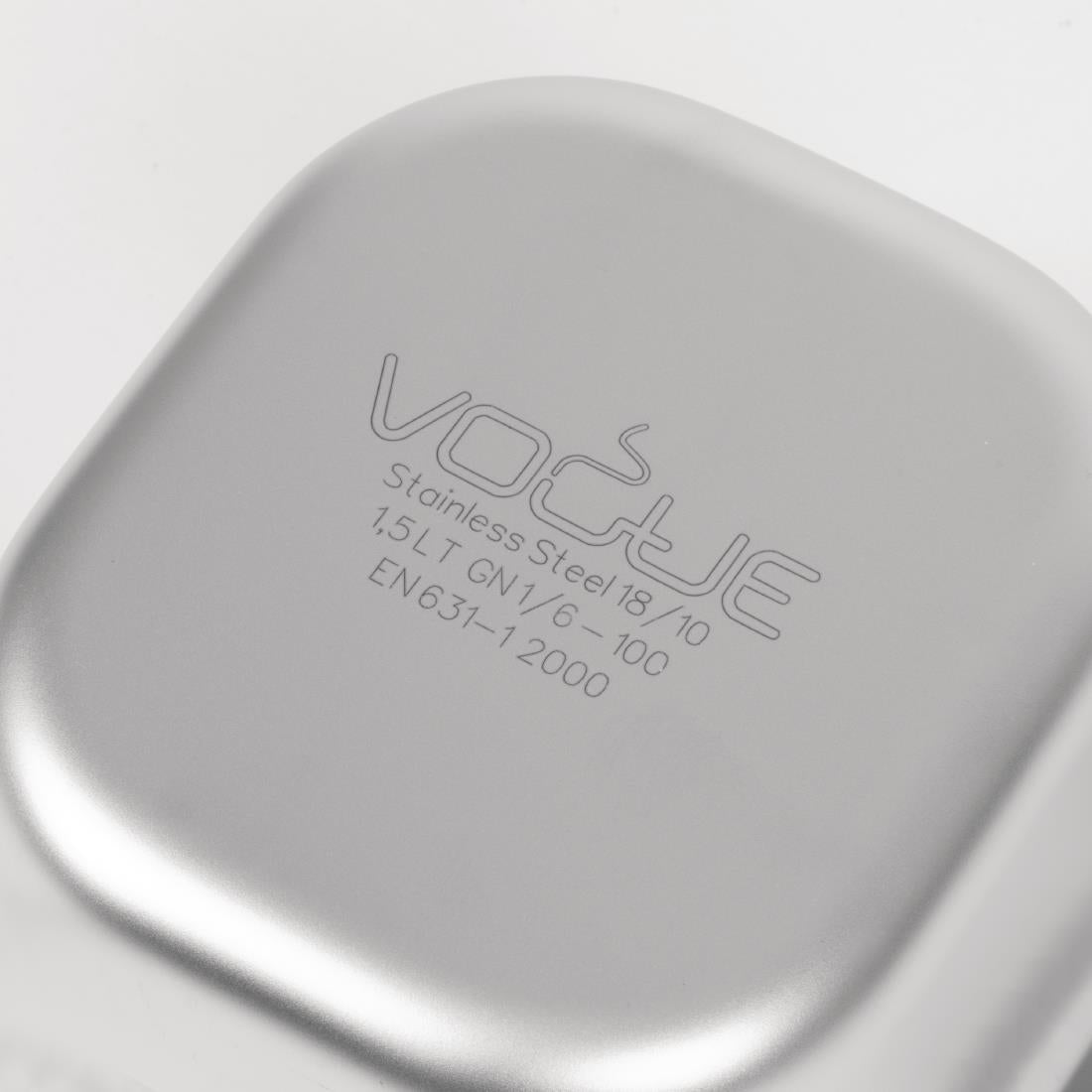 Bac inox 18/10 professionnel Vogue GN 1/6 100mm — DW450