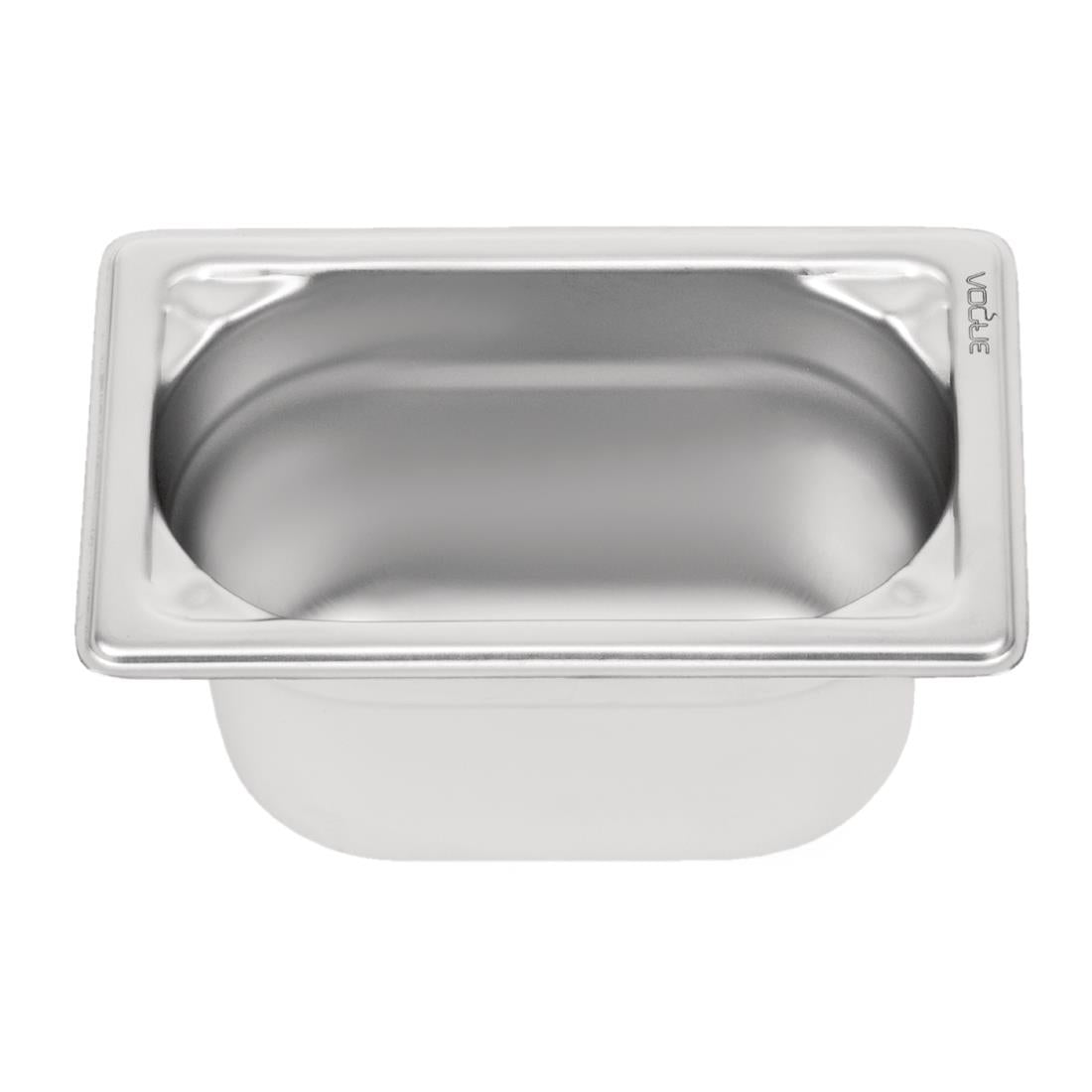 Bac inox 18/10 professionnel Vogue GN 1/9 100mm — DW454