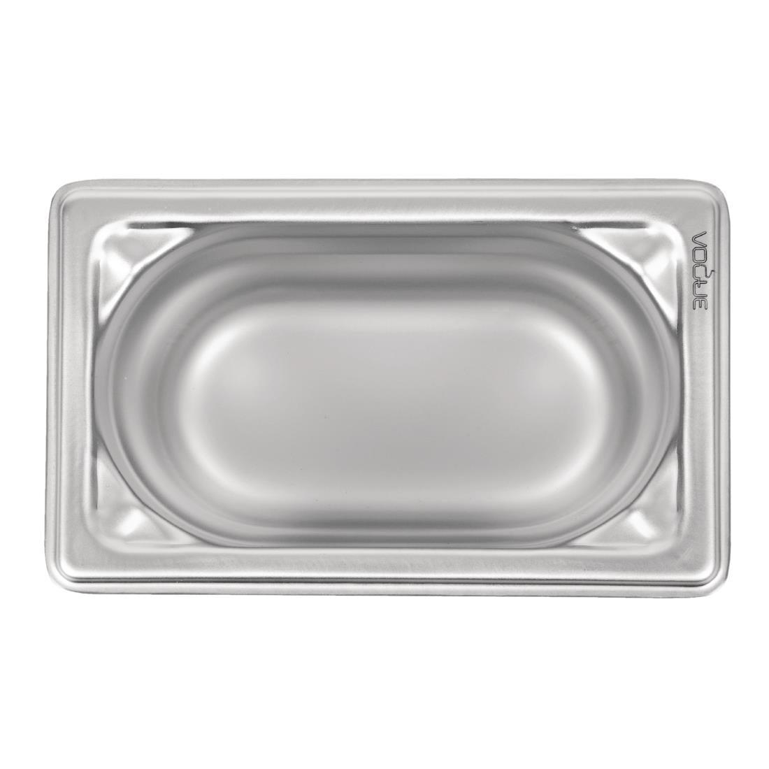 Bac inox 18/10 professionnel Vogue GN 1/9 100mm — DW454