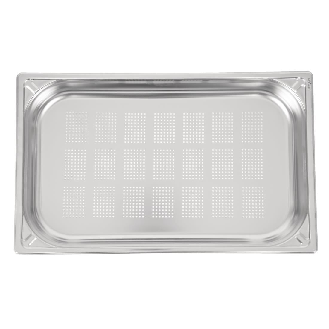 Bac inox 18/10 perforé GN 1/1 professionnel Vogue 65mm — DW461