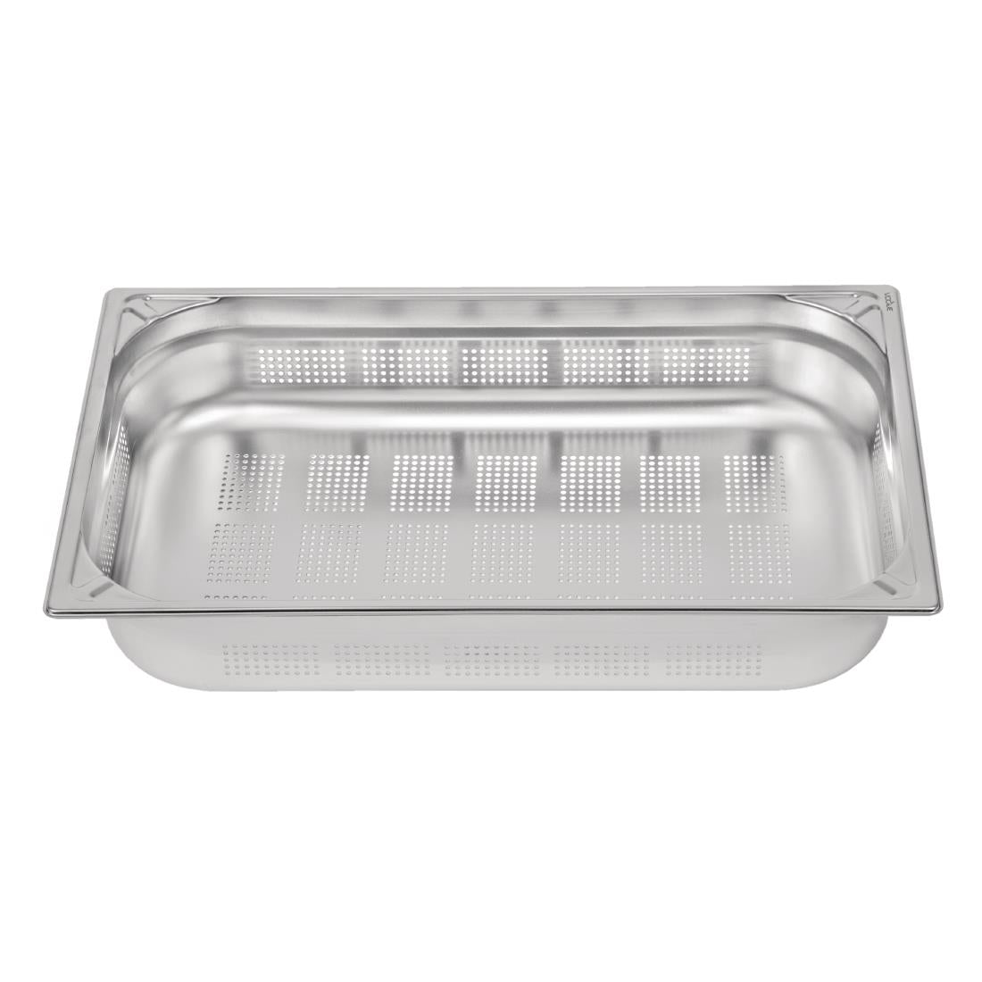 Bac inox 18/10 perforé GN 1/1 professionnel Vogue 100mm — DW462