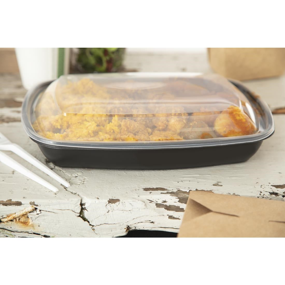 Grandes barquettes alimentaires rectangulaires Fastpac 1350ml (lot de 150) — DW784