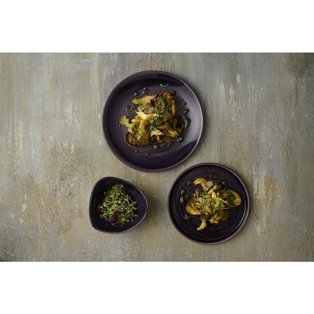 Bols triangulaires Churchill Stonecast Patina Purple 235mm (Lot de 12) — DX066