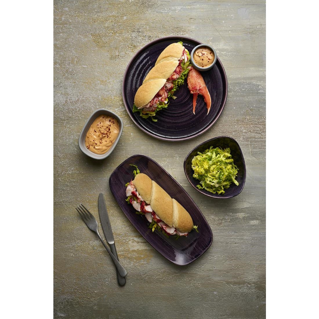 Assiettes coupes rondes Churchill Stonecast Patina Purple 182mm (Lot de 12) — DX063
