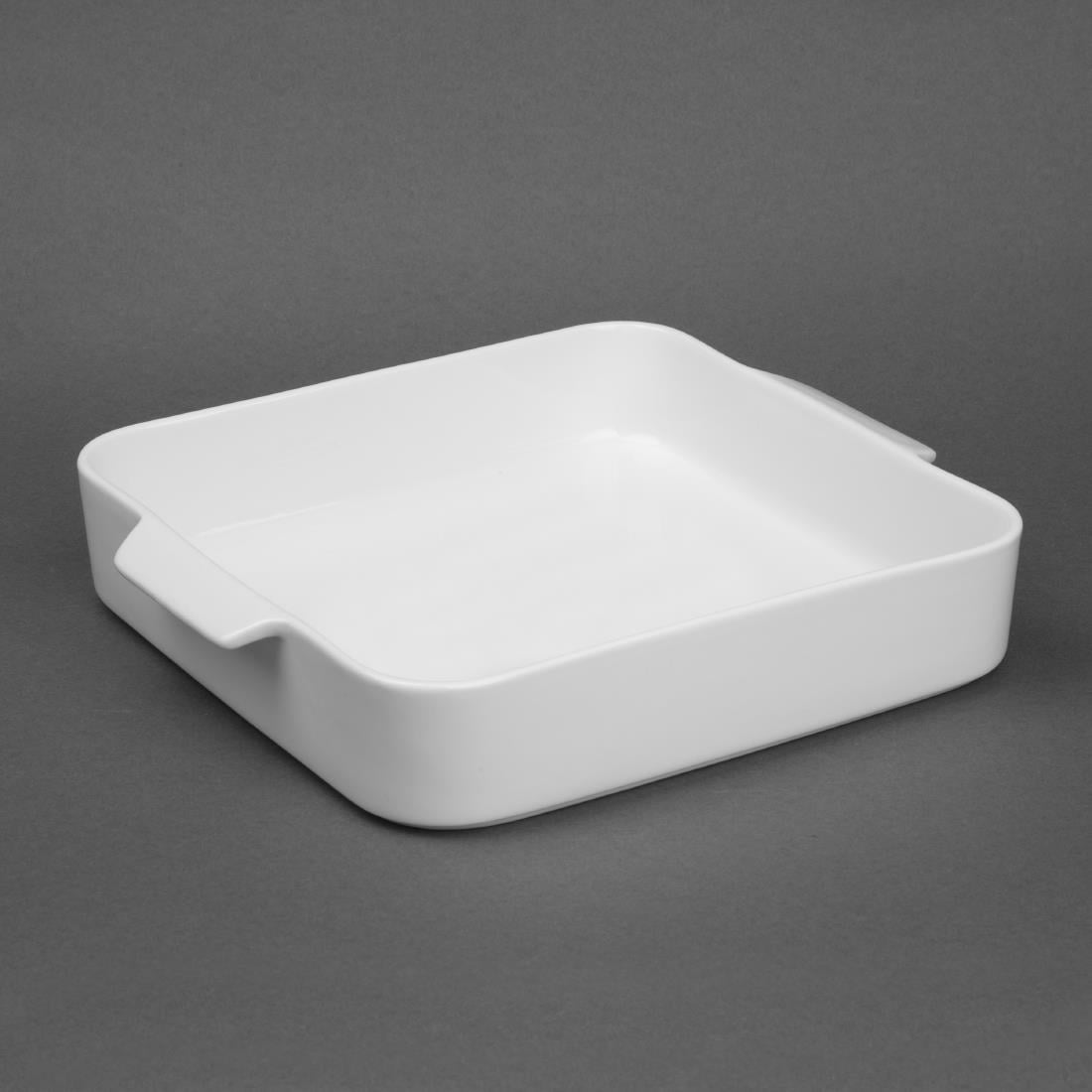 Plats à four carrés avec poignées Olympia Whiteware 260x225x50mm (lot de 2) — DX386