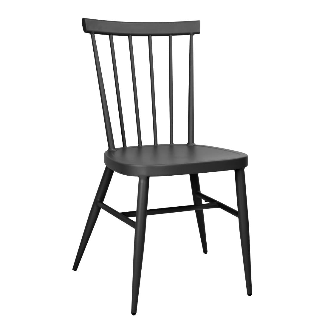 Chaises en aluminium Bolero Windsor noires (lot de 4) — DX686