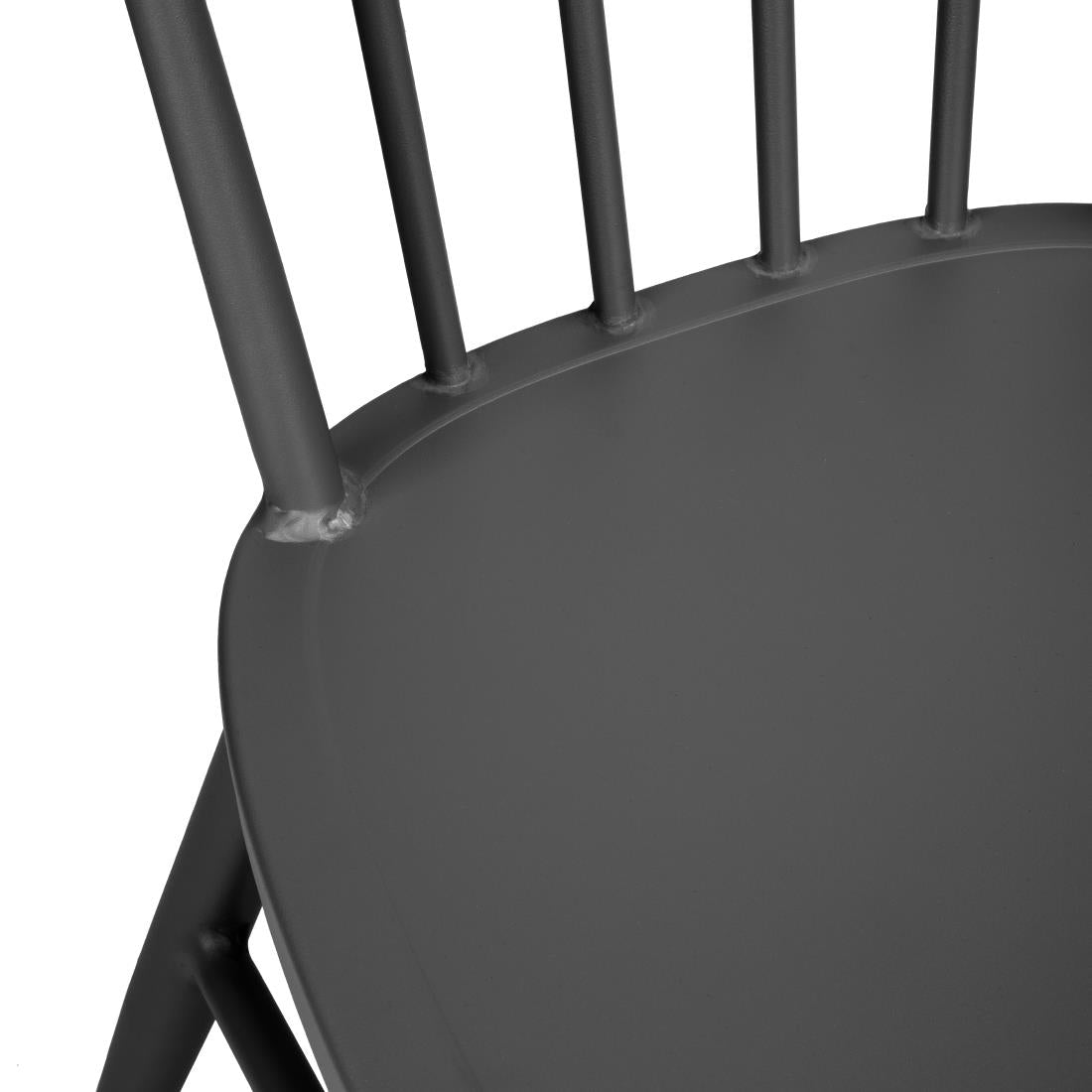 Chaises en aluminium Bolero Windsor noires (lot de 4) — DX686