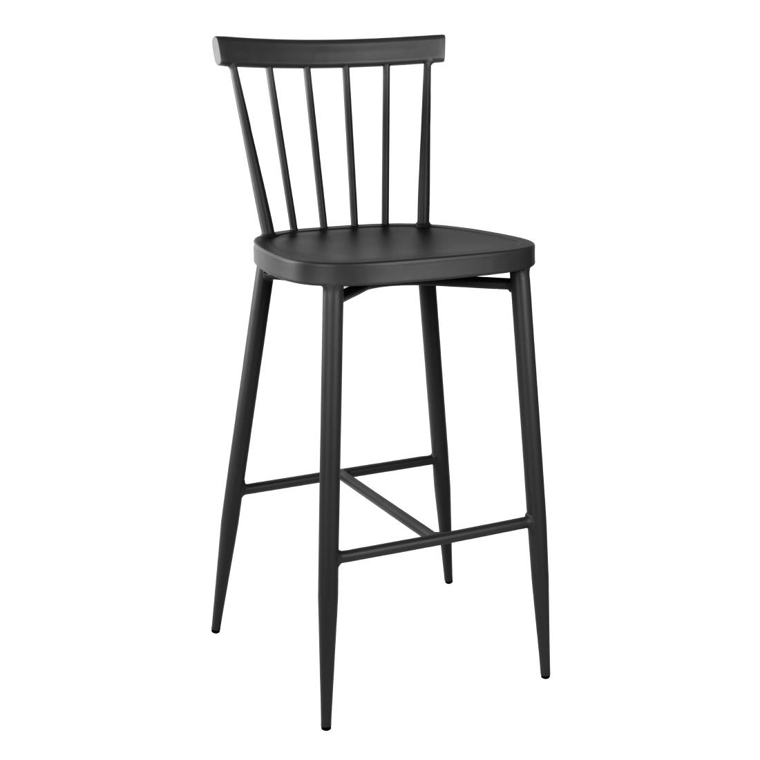 Tabourets hauts en aluminium Bolero Windsor noirs (lot de 2) — DX688